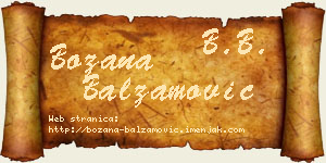 Božana Balzamović vizit kartica